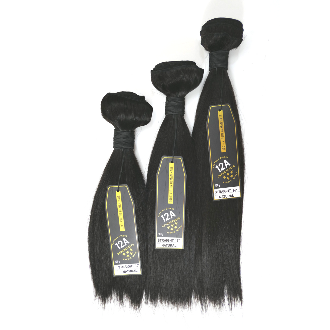 Sensationnel Bare&Natural 100% Virgin Human Hair 12A Factory Direct 3 Bundle - Straight