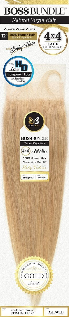 Bobbi Boss BOSS BUNDLE 100% Natural Virgin Hair Closure - Straight 12"