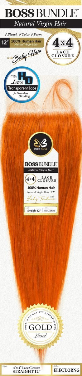 Bobbi Boss BOSS BUNDLE 100% Natural Virgin Hair Closure - Straight 12"