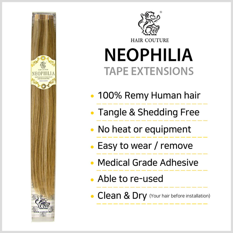Hair Couture Neophilia 100% Remy Human Hair 12pcs Tape Extensions - Straight