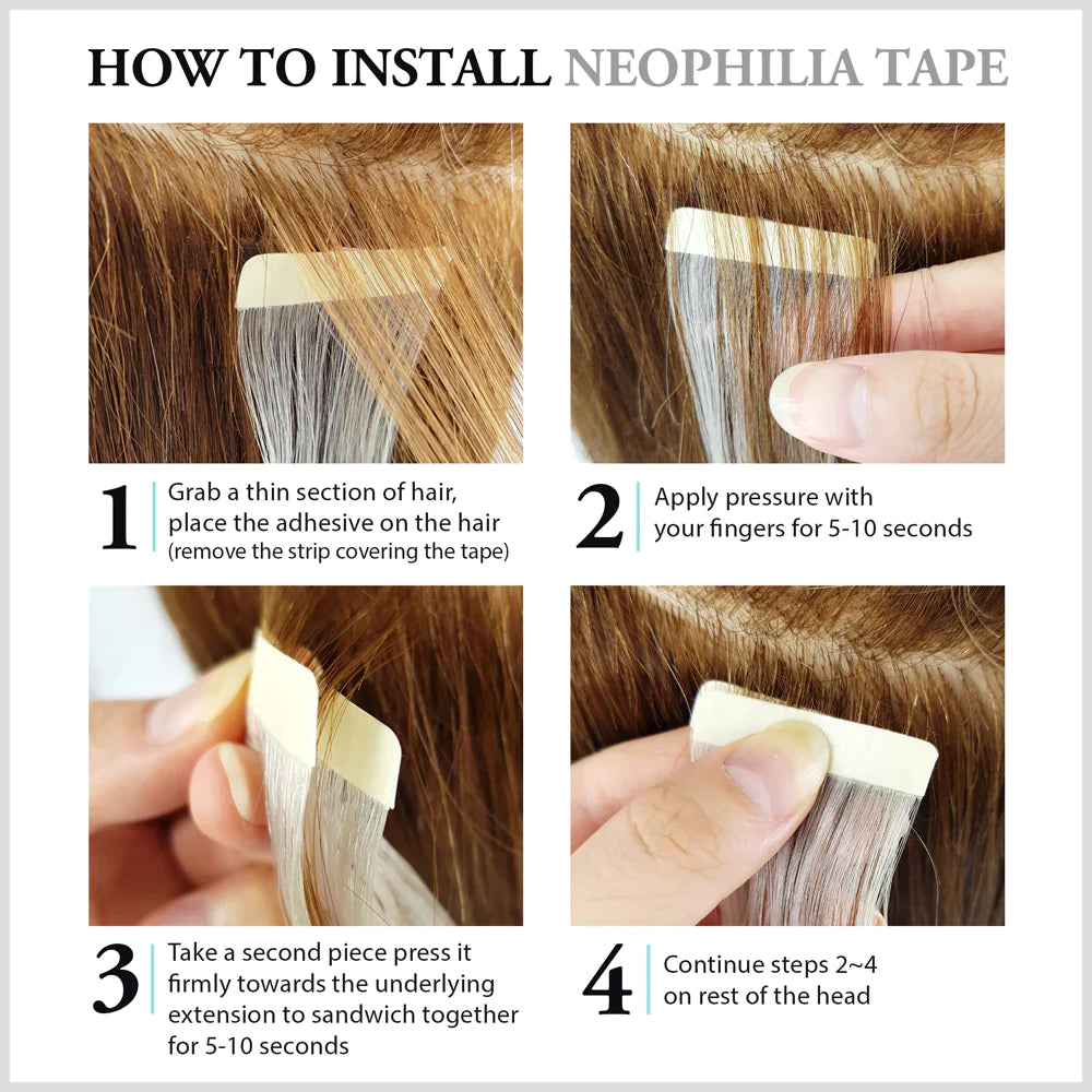 Hair Couture Neophilia 100% Remy Human Hair 12pcs Tape Extensions - Straight