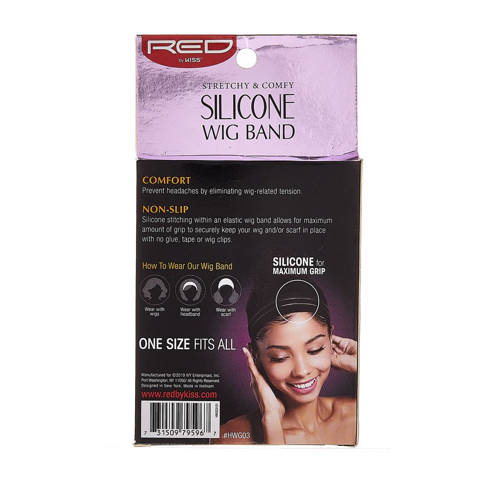 Red by Kiss Stretchy & Comfy SiliconeWig Band #HWG03 Black