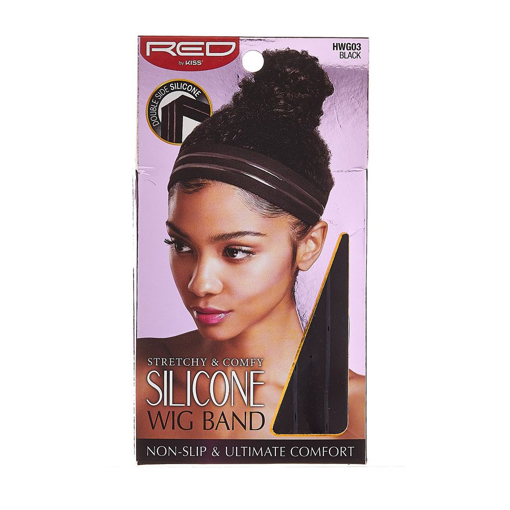 Red by Kiss Stretchy & Comfy SiliconeWig Band #HWG03 Black