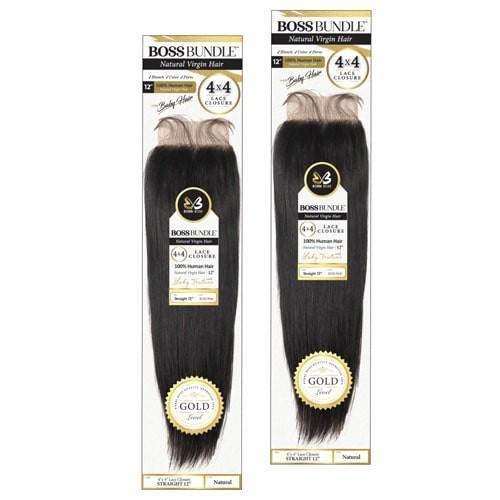 Bobbi Boss BOSS BUNDLE 100% Natural Virgin Hair Closure - Straight 12"
